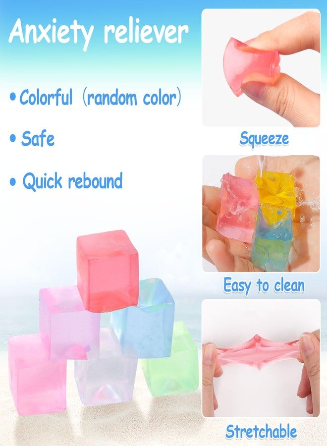 JOFONY 24PCS Mini Ice Cube Toys,Squeeze Cubes Ball- Ice Fidget Squeeze Toys for Kids and Adults with ADHD and Autism for Anxiety Relief & Hand Therapy - Image 3